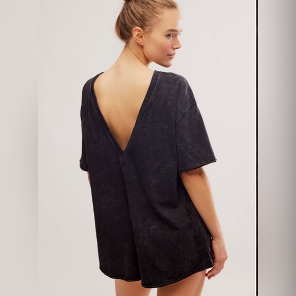 FP Movement Women's Hot Shot Tee Romper - black wash - size L - Picture 2 of 6